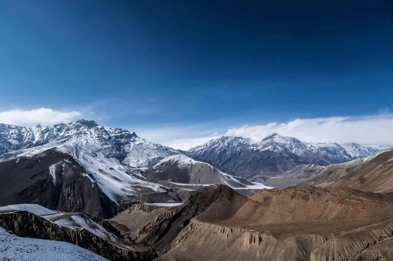 Upper Mustang Landscapes in the snow, Nepal