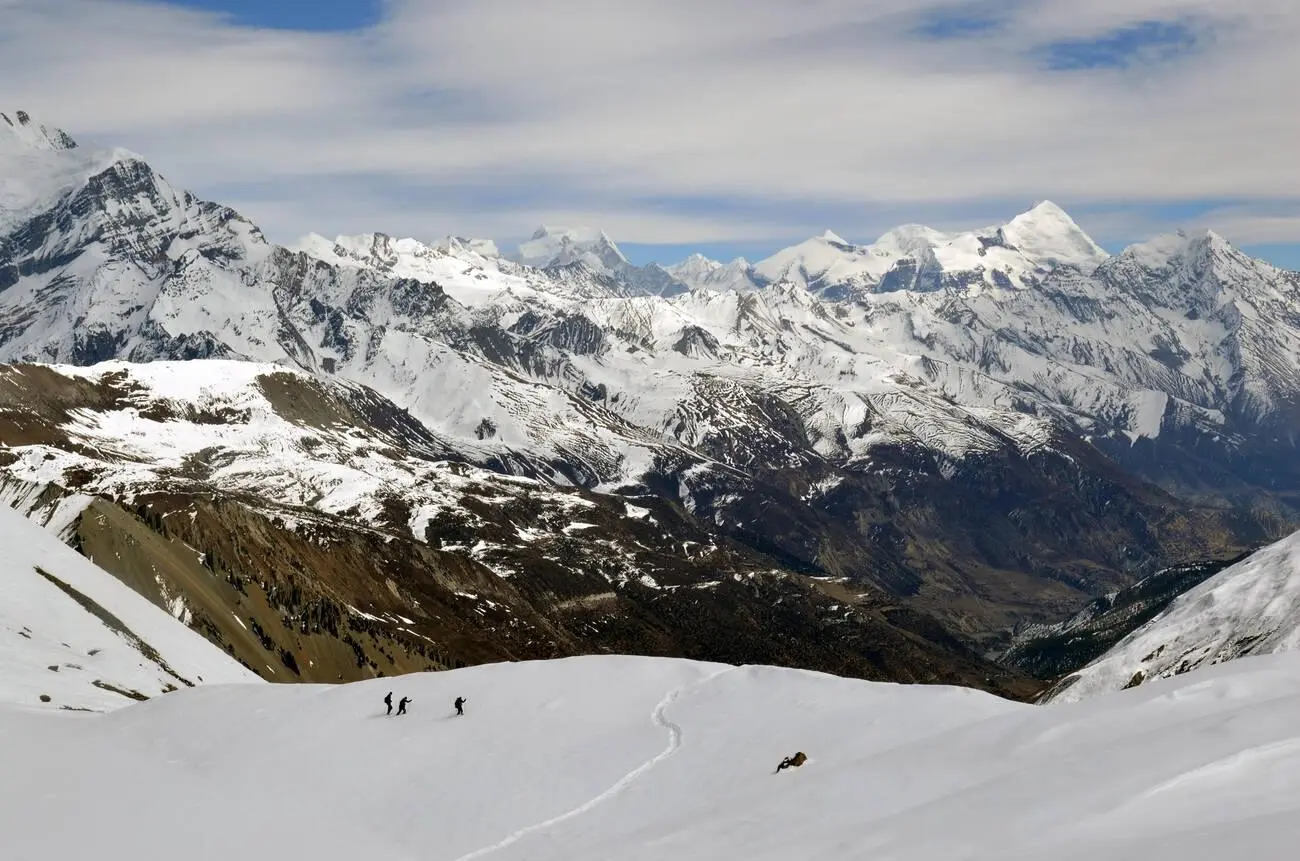 Tilicho Lake trek on the Annapurna circuit, Nepal.